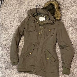 BCBG army green winter coat